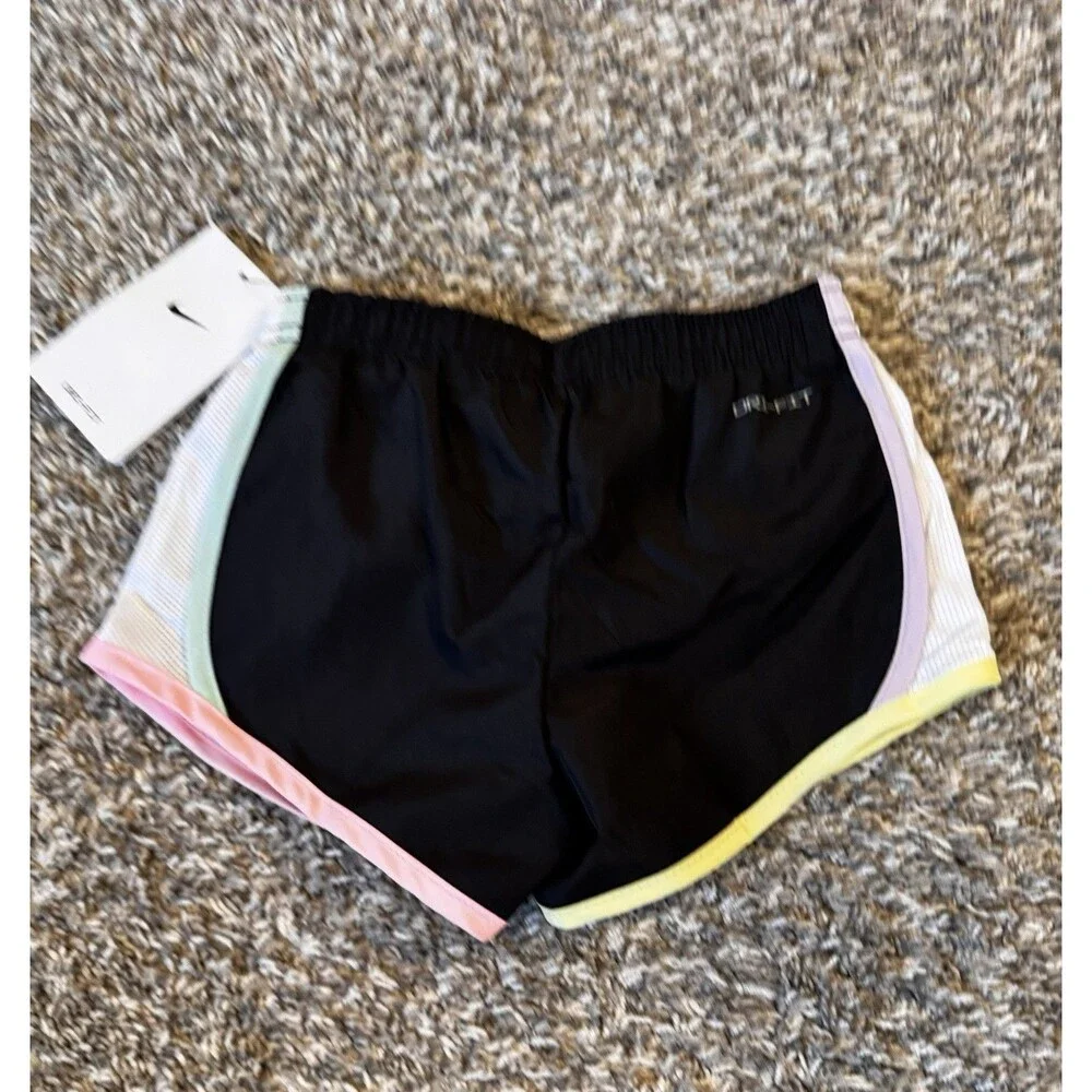 Nike Girls 3T Dri-FIT Tempo Running Shorts Black Multicolor Trim NWT